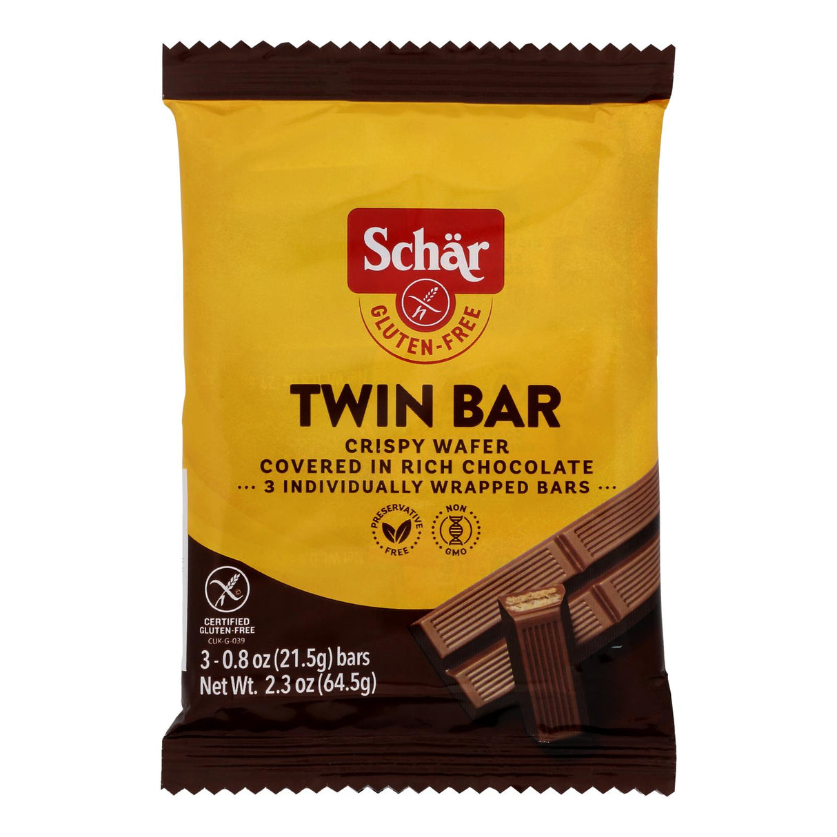 Candy Bars, Milk Chocolate, Twin Bar, Crispy Wafer, 0.8 Ounce,14 - 3 COUNT