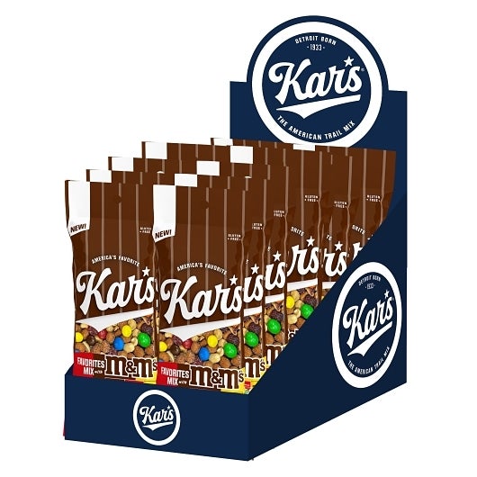 Trail Mix, Favorites, contains M&M Milk Chocolate/Peanut Bu, Single-Serve, 2 Ounce,3 - 12 COUNT