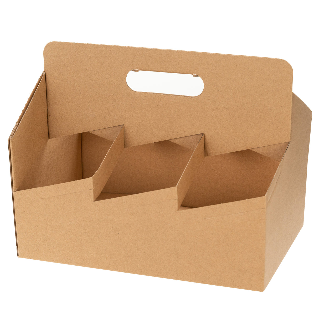 Carriers, Beverage, 6-Cup, Paper, Kraft, 11.75 x 7.75 x 9.50 Inch,1 - 100 COUNT