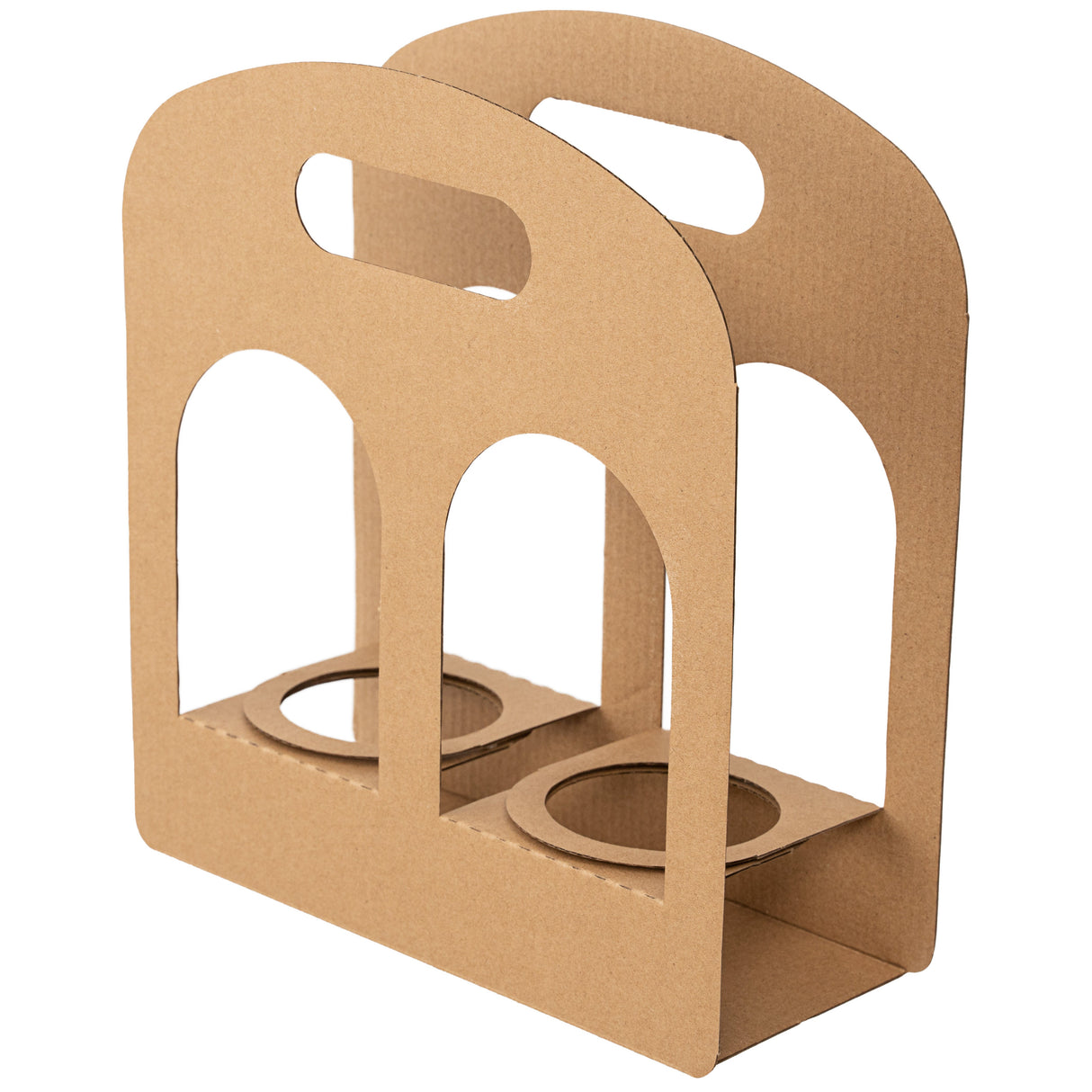 Carriers, Beverage, 2-Cup, Paper, Kraft, 9.75 x 4 x 10.75 Inch,1 - 100 COUNT