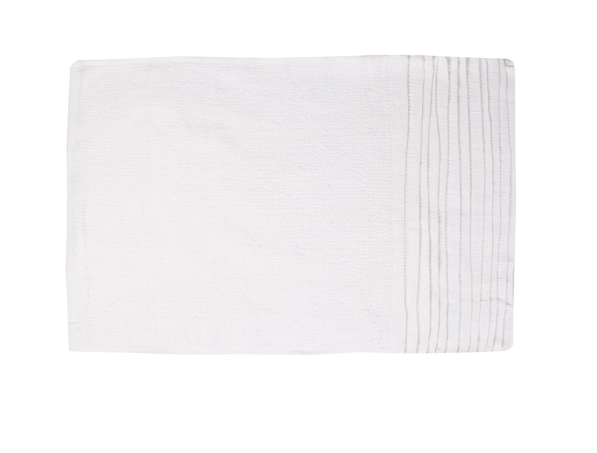 Towels, Bar, White, 16 x 19 Inch, Cotton Terry Cloth, Ribbed,12 - 1 EACH