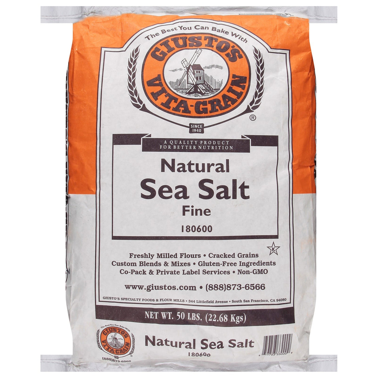 Salt, Sea, Extra Fine, Pacific Ocean, Bulk,1 - 50 POUND