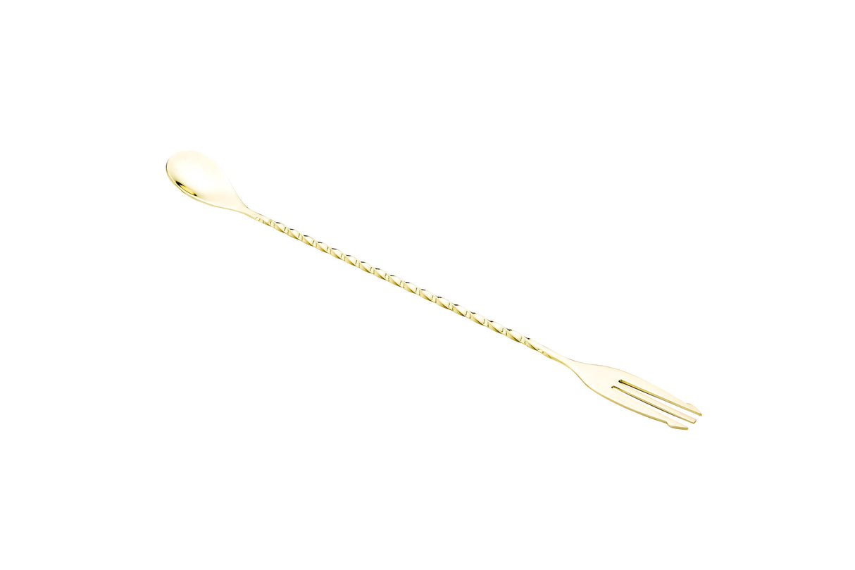 Spoon, Bar, 12 Inch, Gold Plated Stainless Steel, Trident, 12 Linear Inch,1 - 1 EACH