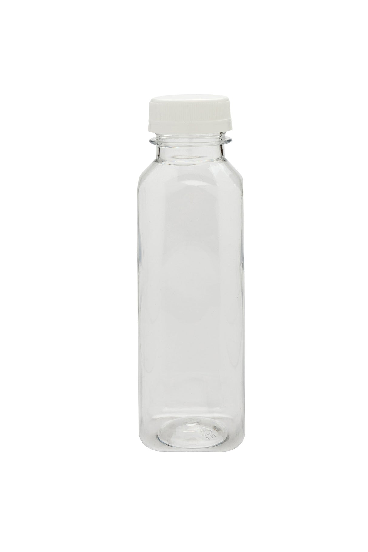 Bottles, Recyclable, 12 Ounce, Square, Clear, Plastic, with Safety Caps, 12 Ounce,1 - 100 COUNT