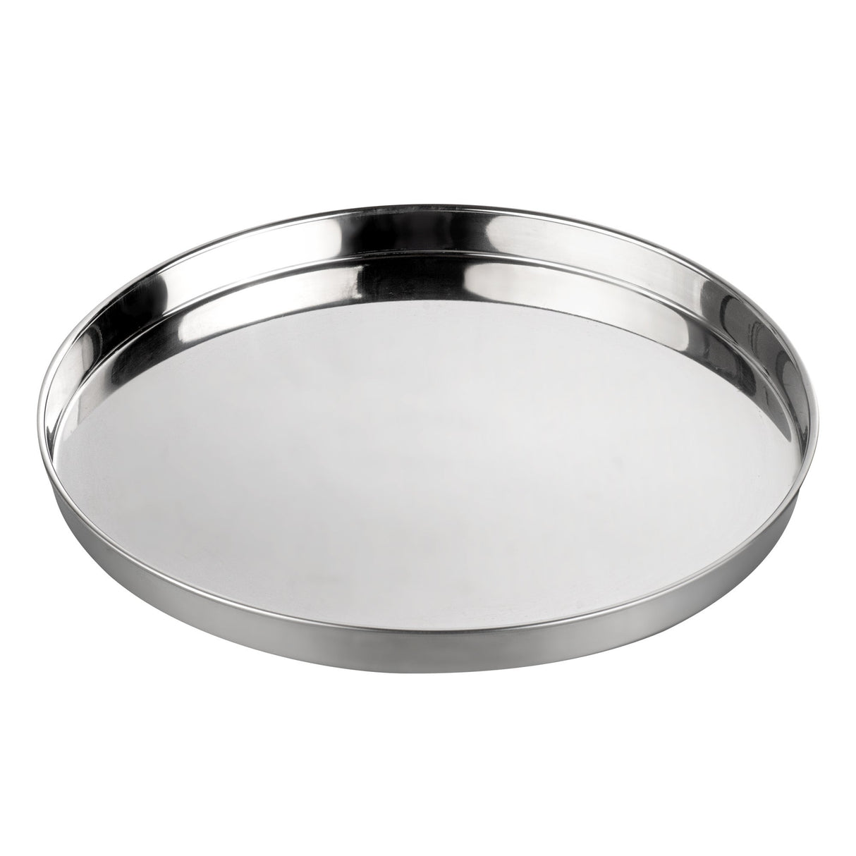 Tray, Serving, 12 Inch, Round, Mirror-Finish, Stainless Steel, 12 Linear Inch,1 - 1 COUNT