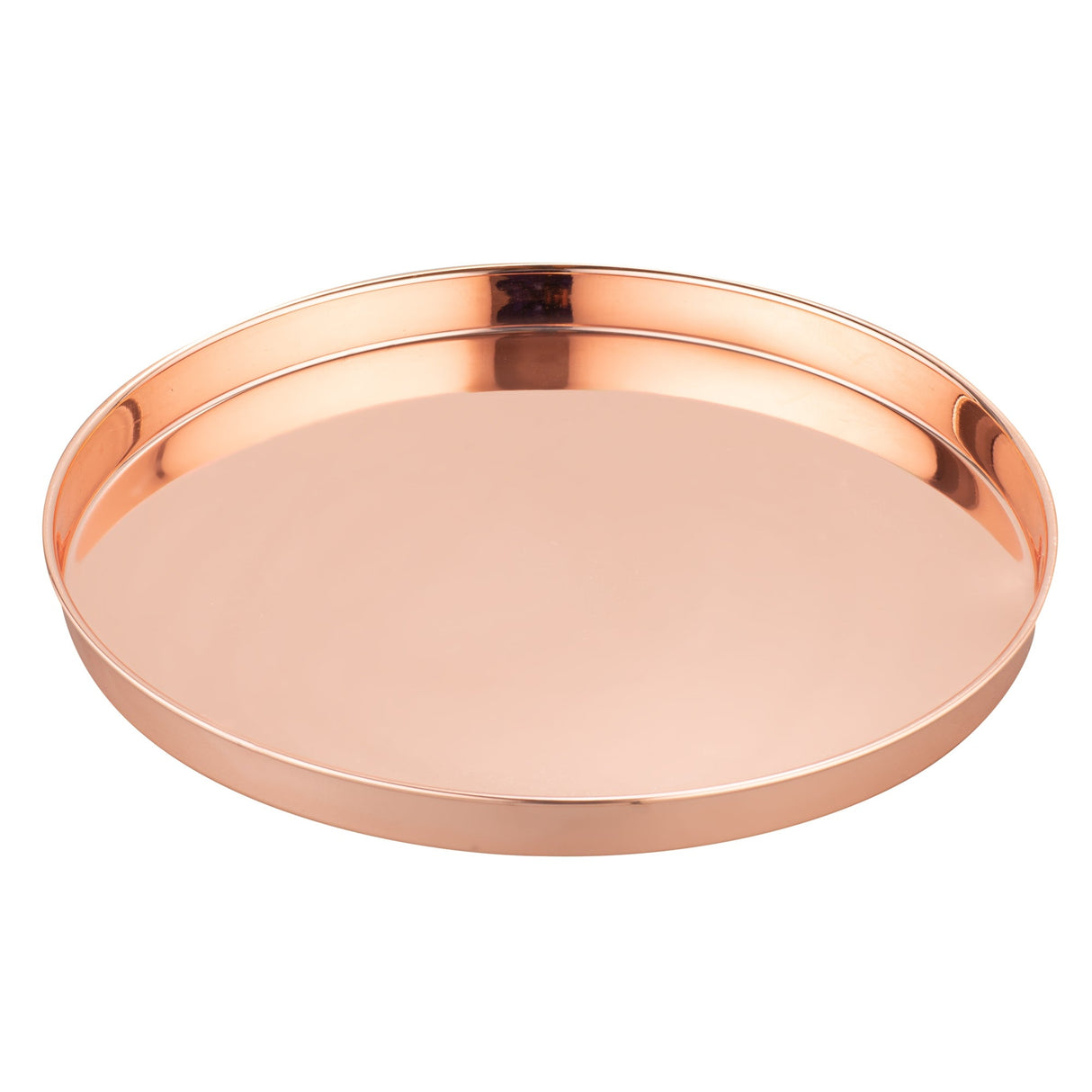 Tray, Serving, 12 Inch, Round, Copper-Plated, Stainless Steel, 12 Linear Inch,1 - 1 COUNT