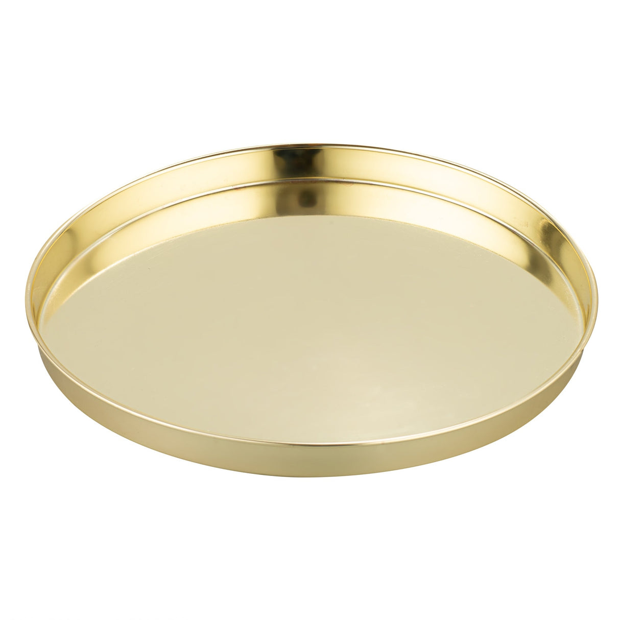 Tray, Serving, 12 Inch, Round, Gold-Plated, Stainless Steel, 12 Linear Inch,1 - 1 COUNT