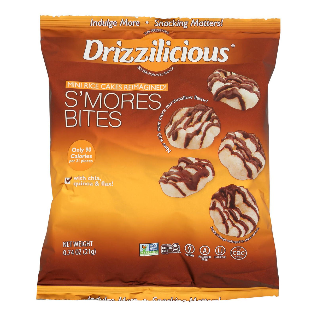 Rice Cakes, S'mores, Mini, Chocolate-Drizzled,80 - 0.74 OUNCE