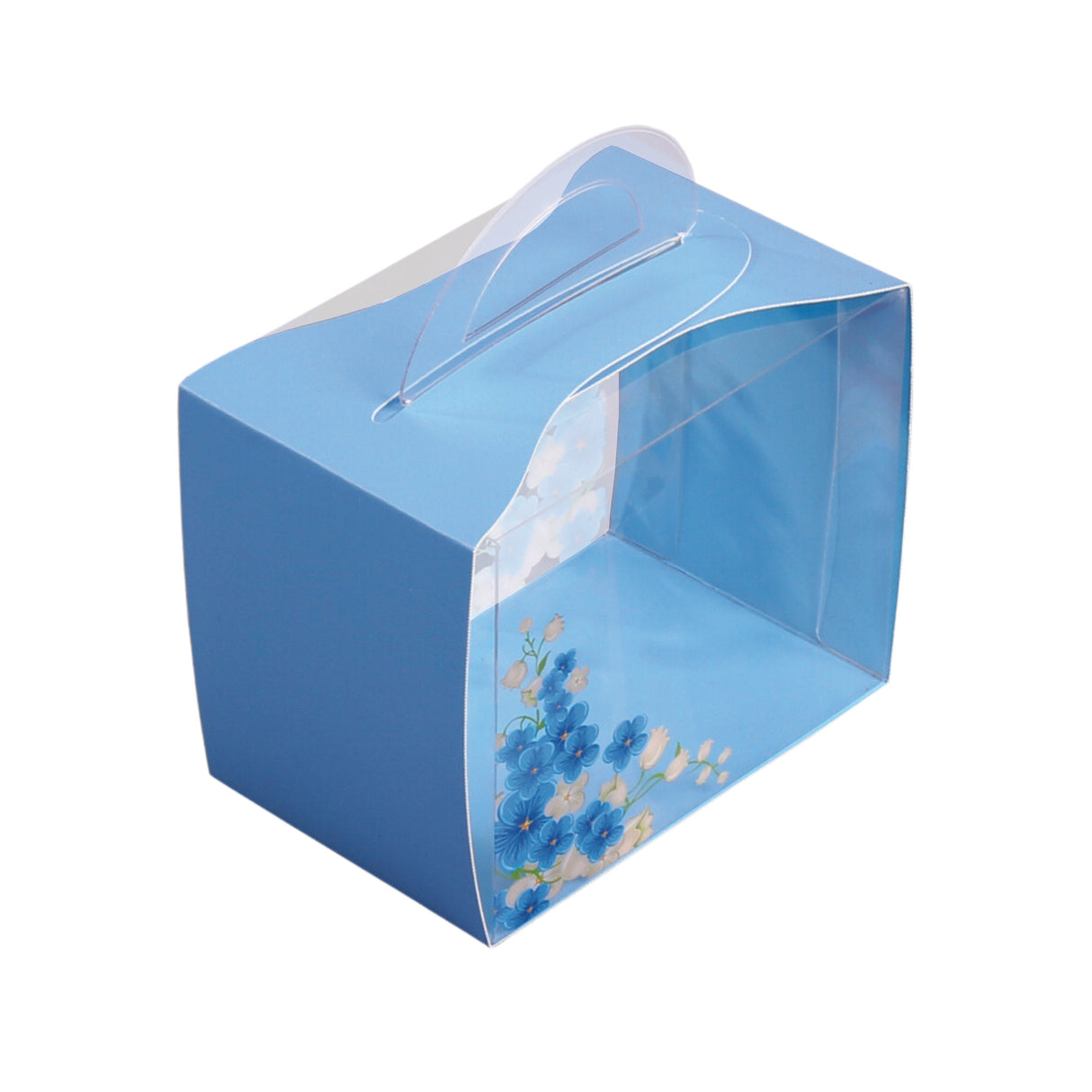 Boxes, Cupcake, 5 x 3.25 x 4 Inch, Plastic with Paper Wrap, Clear & Black, Rectangle, with Handle & Tree Accent,1 - 100 COUNT