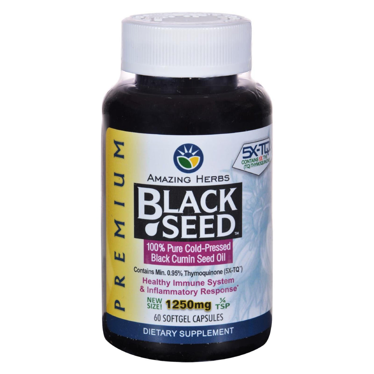 Supplement, Oil, Black Cumin Seed, Softgels, 1250mg,60 - 1 EACH