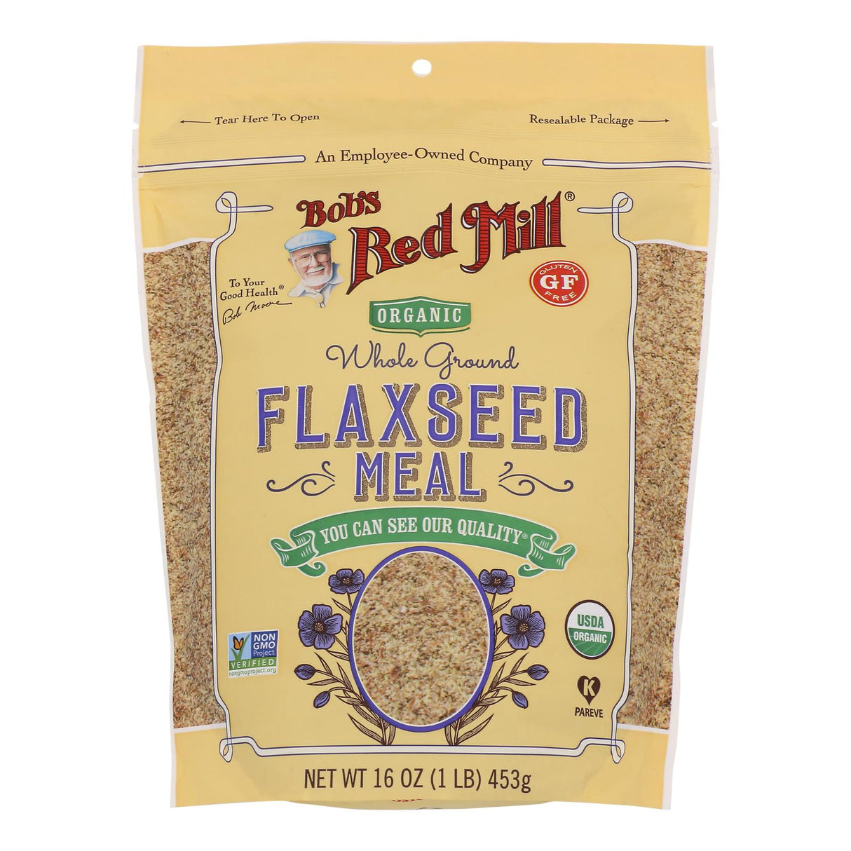 Flaxseed Meal, Brown, Resealable Package,4 - 16 OUNCE