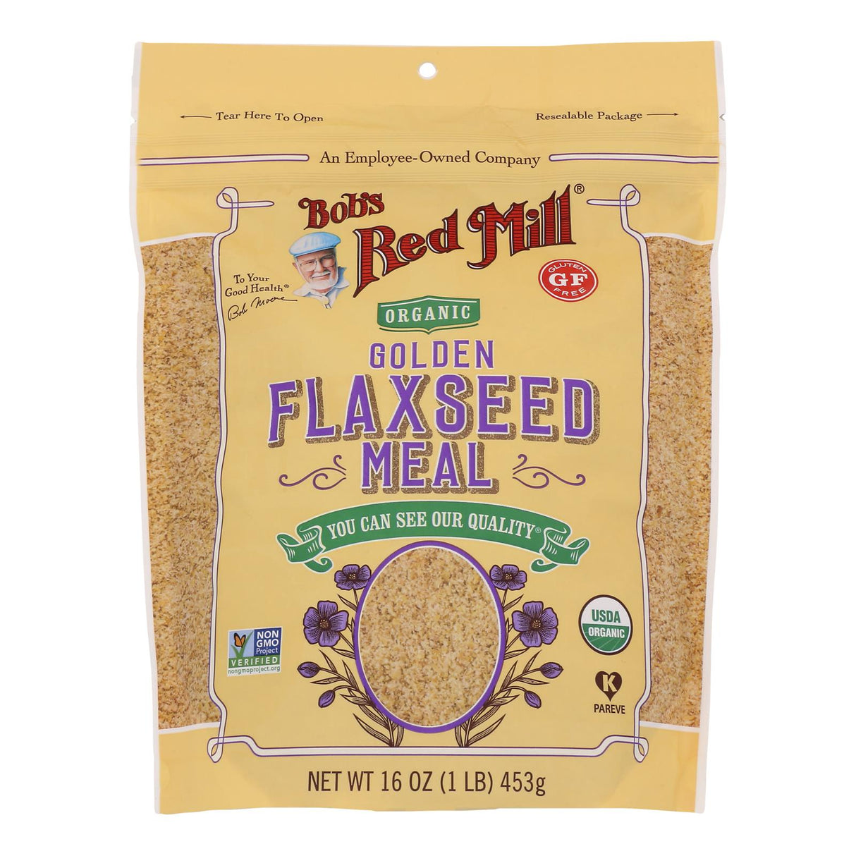 Flaxseed Meal, Golden, Resealable Package,4 - 16 OUNCE