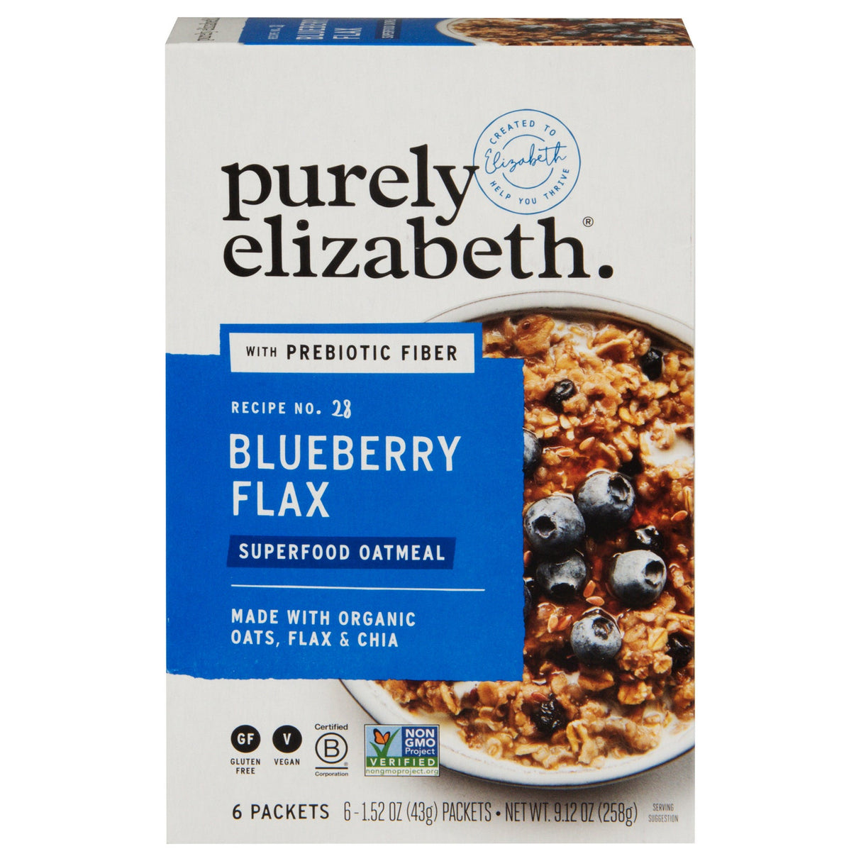 Oatmeal, Superfood, Blueberry Flax, with Prebiotic Fiber, Single-Serve Packets, 1.52 Ounce,6 - 6 COUNT