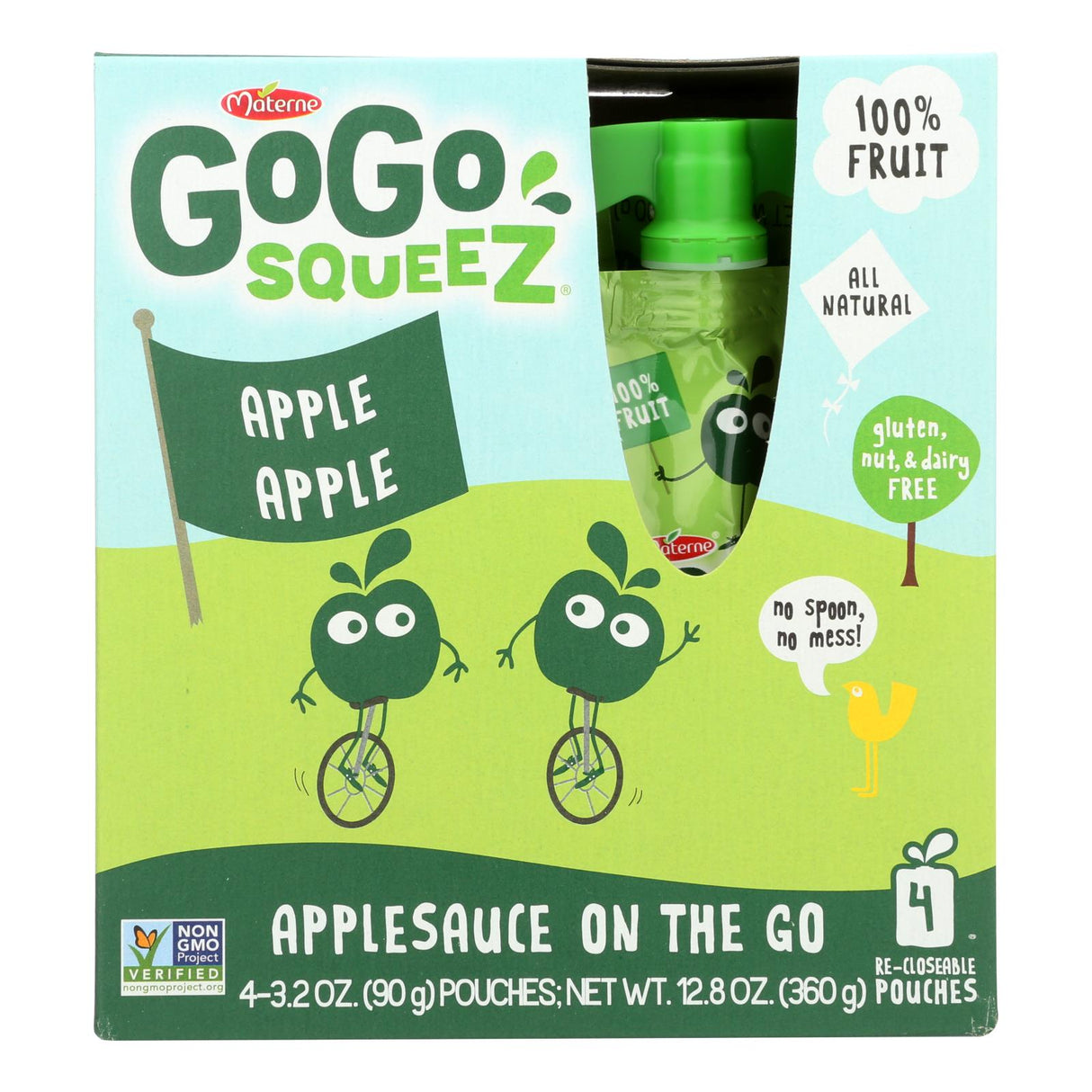 Applesauce, Squeeze Pouch, 3.2 Ounce,12 - 4 COUNT