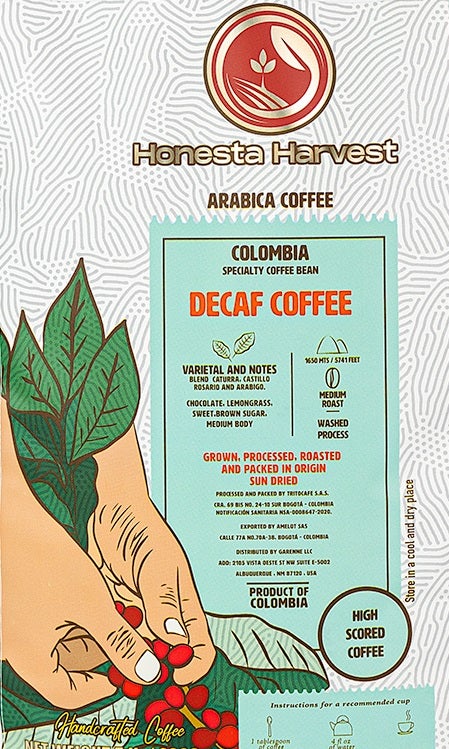 Coffee, Whole Bean, Medium Roast, Decaffeinated, Retail Bag,6 - 12 OUNCE