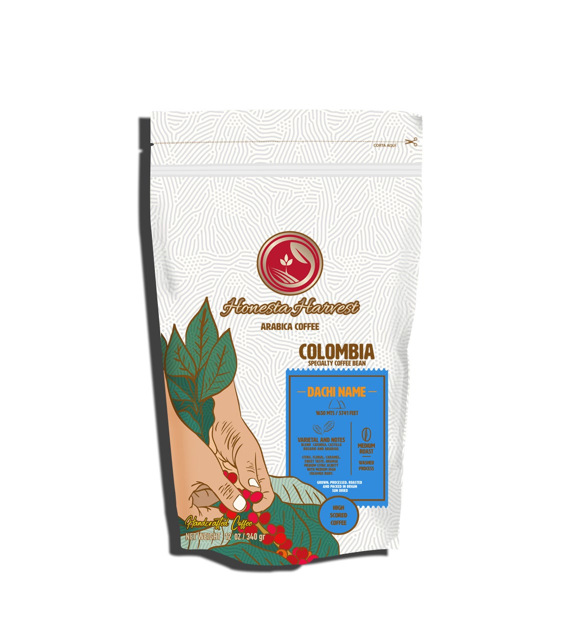 Coffee, Whole Bean, Dachi Name, Medium Roast, Retail Bag,6 - 12 OUNCE