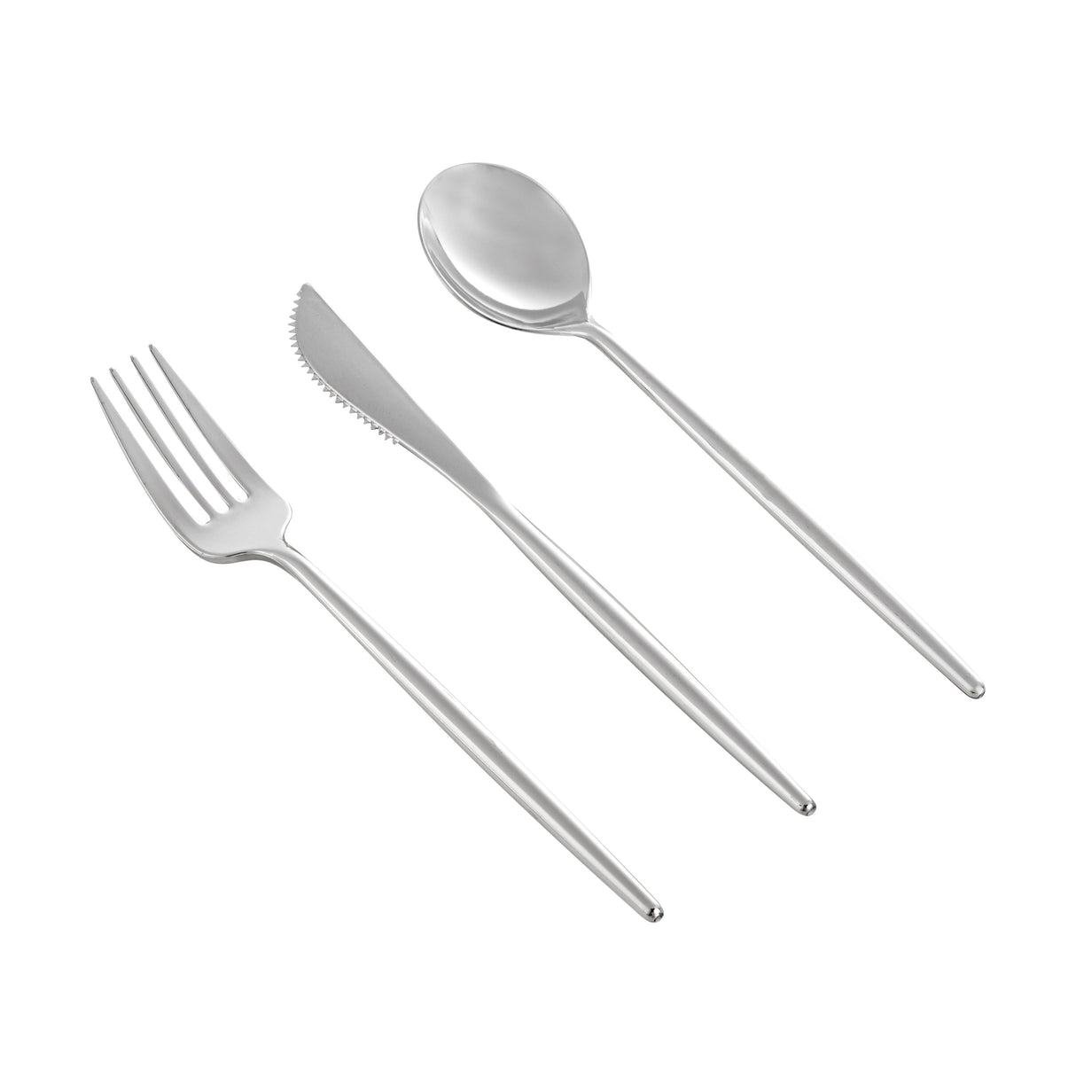Cutlery Sets, Fork/Knife/Spoon, Moderna, Plastic, Silver, 7.50 Inch,3 - 20 COUNT