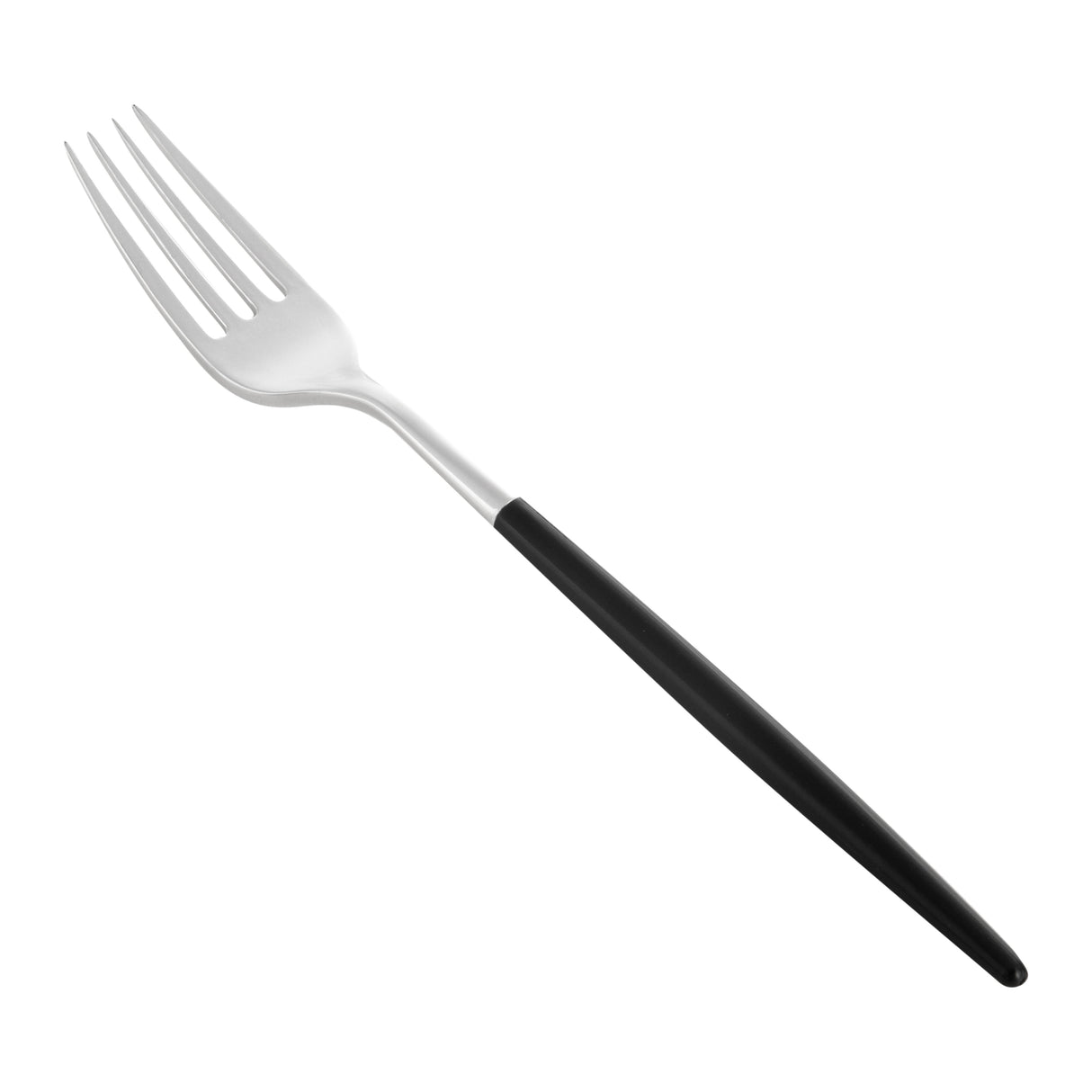 Fork, Moderna, Plastic, Silver, Black Handle, 7.50 Inch,10 - 50 COUNT