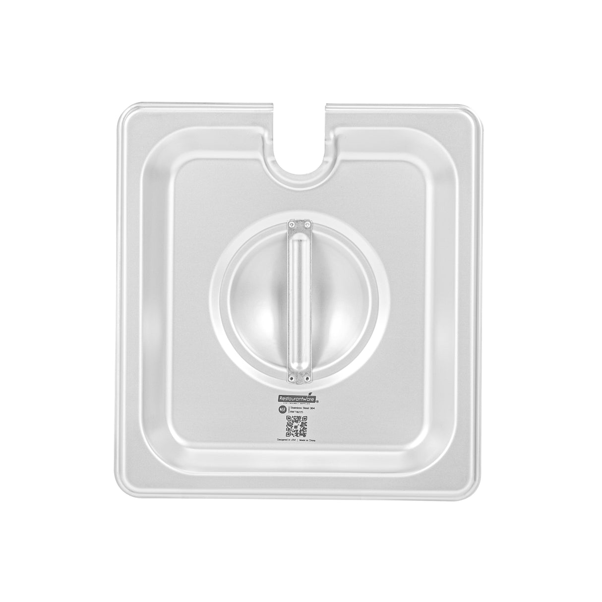 Lid, Steam Table, Kitchen Tek, Sixth-Size, Stainless Steel, Slotted,12 - 1 EACH