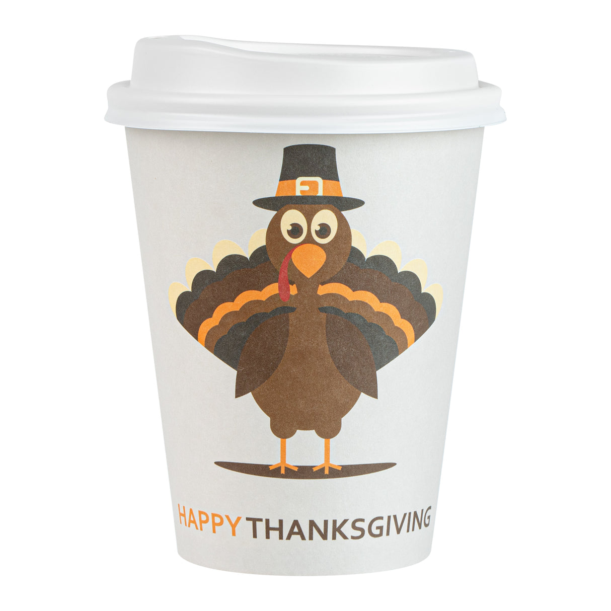Cup, Hot, Restpresso 12 Ounce, Paper, Thanksgiving Print, 3.50 x 4.75 Inch, includes White Lid,20 - 20 COUNT