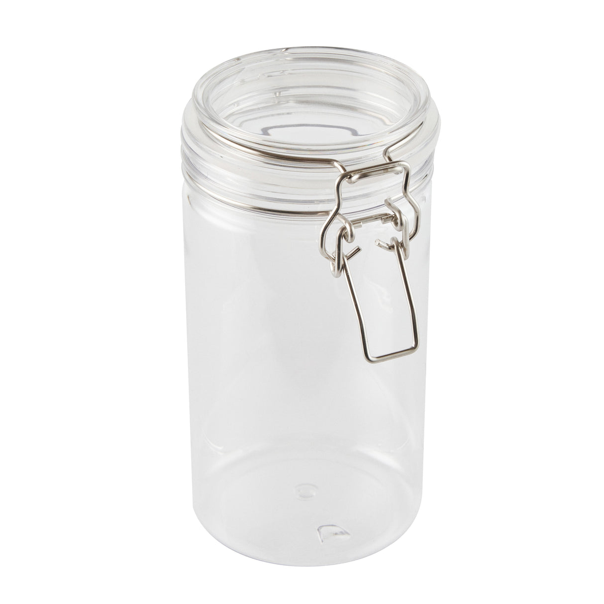 Jars, Storage, Met Lux 32 Ounce, Plastic, Clear, Round, 3.75 x 3.75 x 7.25 Inch, Hinged Lid,10 - 2 COUNT