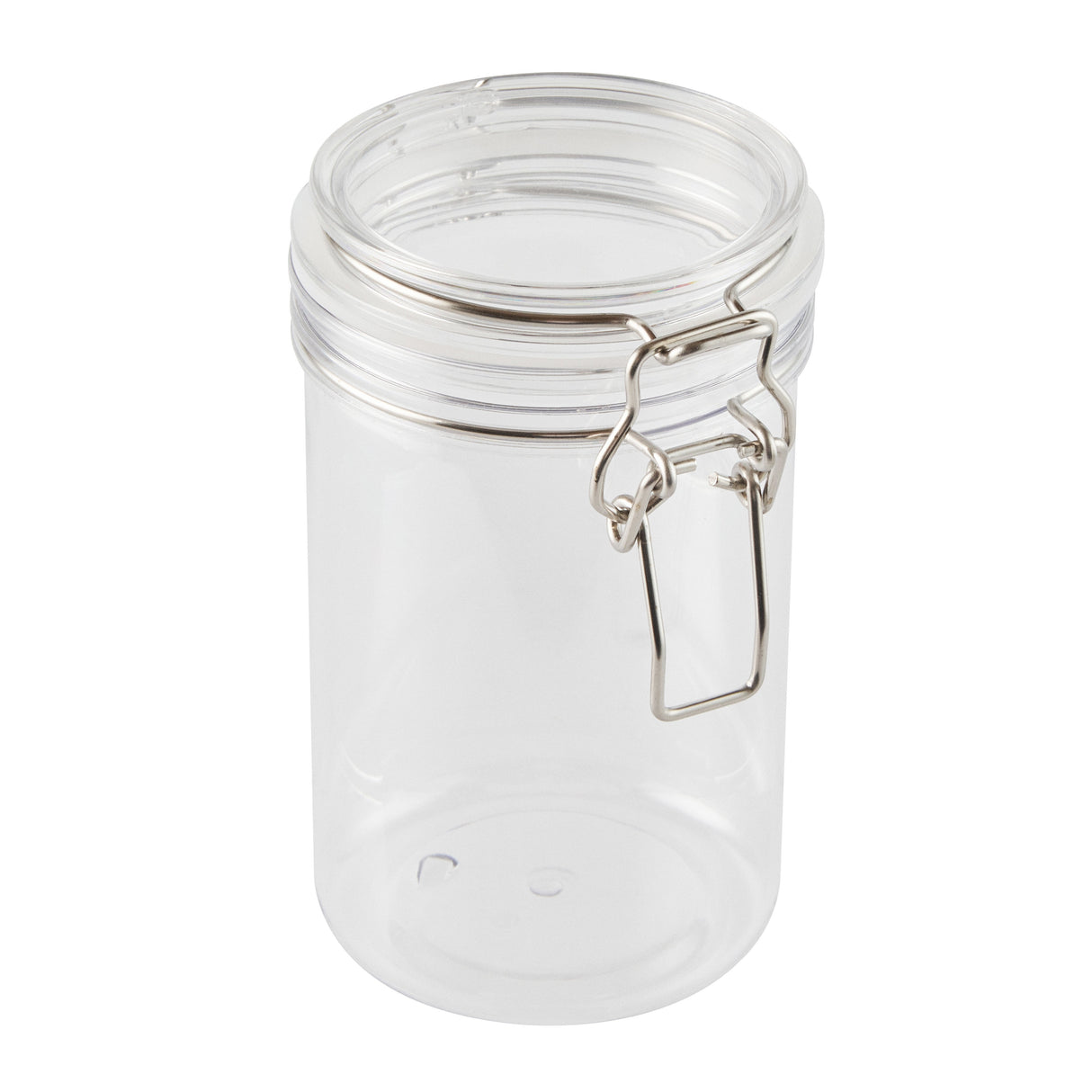 Jars, Storage, Met Lux 24 Ounce, Plastic, Clear, Round, 3.50 x 3.50 x 6 Inch, Hinged Lid,10 - 2 COUNT