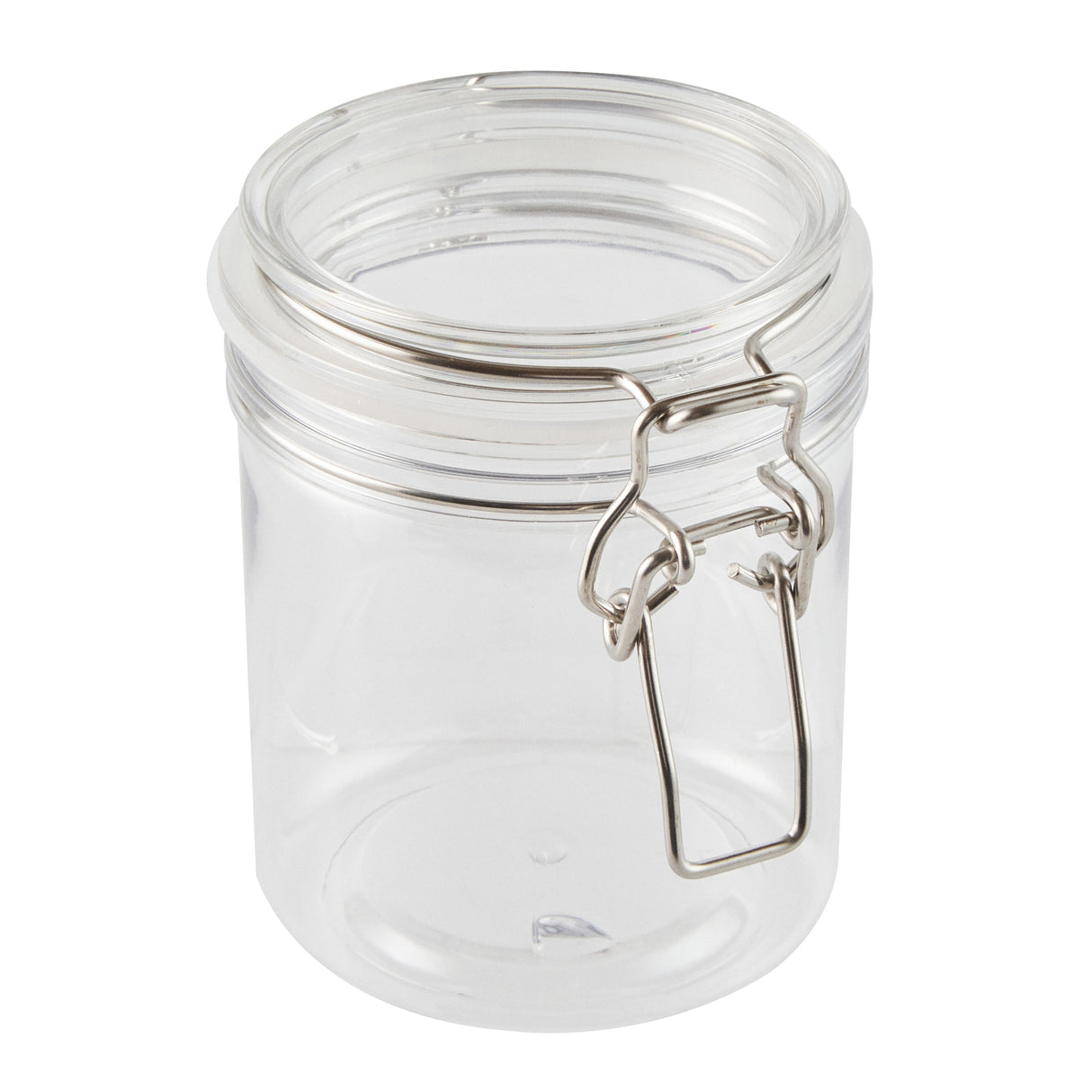 Jars, Storage, Met Lux 17 Ounce, Plastic, Clear, Round, 3.50 x 3.50 x 4.50 Inch, Hinged Lid,10 - 2 COUNT