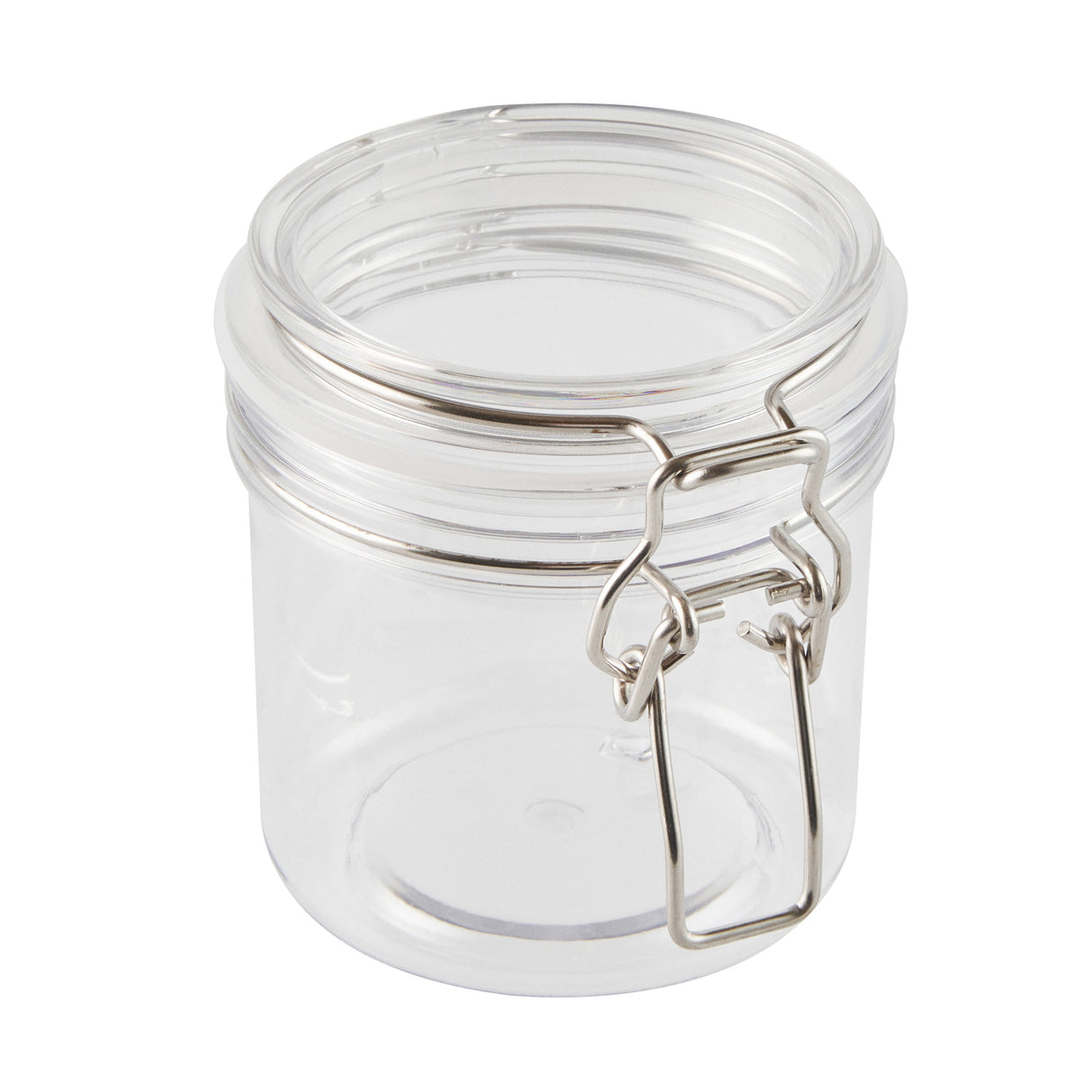Jars, Storage, Met Lux 15 Ounce, Plastic, Clear, Round, 3.50 x 3.50 x 4 Inch, Hinged Lid,10 - 2 COUNT