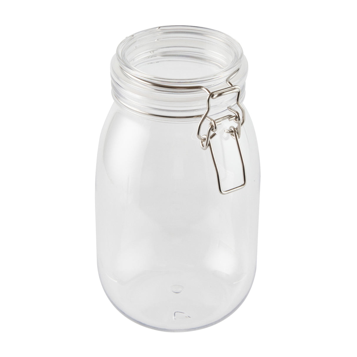 Jars, Storage, Met Lux 56 Ounce, Plastic, Clear, Round, 4.75 x 4.75 x 8.25 Inch, Hinged Lid,10 - 2 COUNT