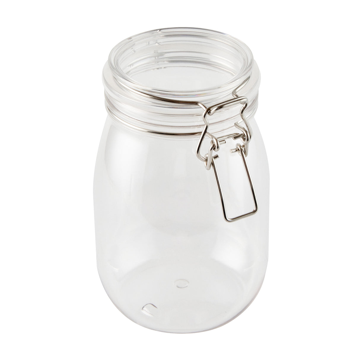 Jars, Storage, Met Lux 39 Ounce, Plastic, Clear, Round, 4.25 x 4.25 x 7 Inch, Hinged Lid,10 - 2 COUNT
