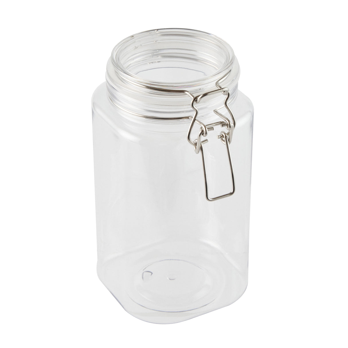 Jars, Storage, Met Lux 53 Ounce, Plastic, Clear, Round, 4.25 x 4.25 x 7.75 Inch, Hinged Lid,10 - 2 COUNT