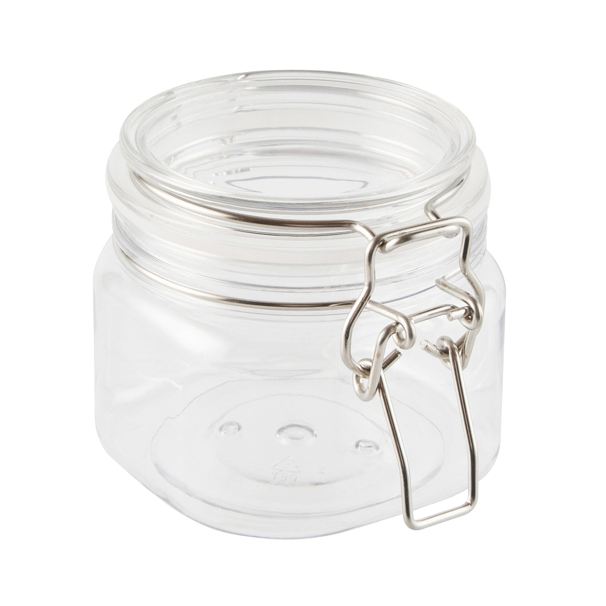 Jars, Storage, Met Lux 14 Ounce, Plastic, Clear, Square, 3.75 x 3.75 x 3.75 Inch, Hinged Lid,10 - 2 COUNT