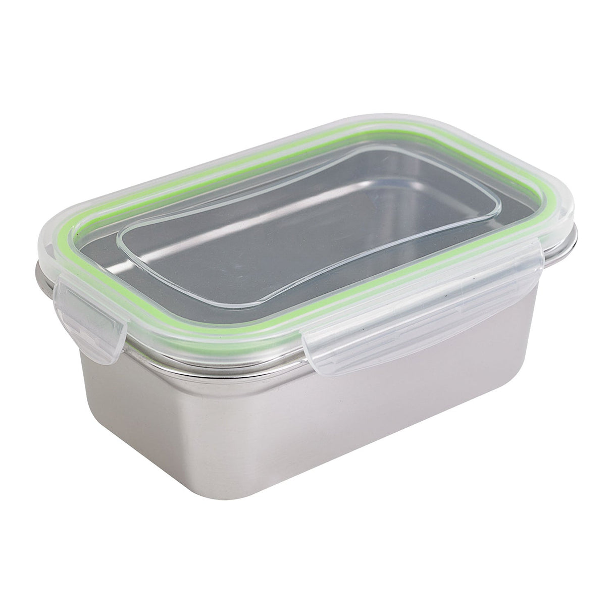 Box, Lunch, Noxbox 34 Ounce, Reusable, Rectangular, Stainless Steel, 7.60 x 4.90 x 2.75 Inch, with Clear Plastic Lid,6 - 1 EACH