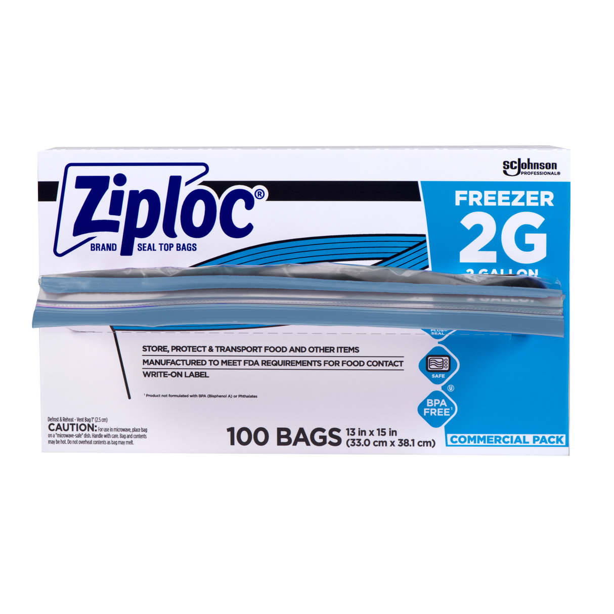 Bags, Freezer, 2 Gallon, Clear, 13 x 15 Inch,100 - 1 EACH