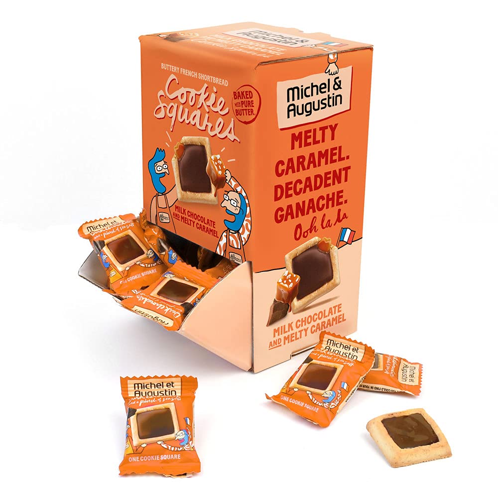 Cookies, Shortbread, Milk Chocolate & Caramel, Square,40 - 0.3 OUNCE