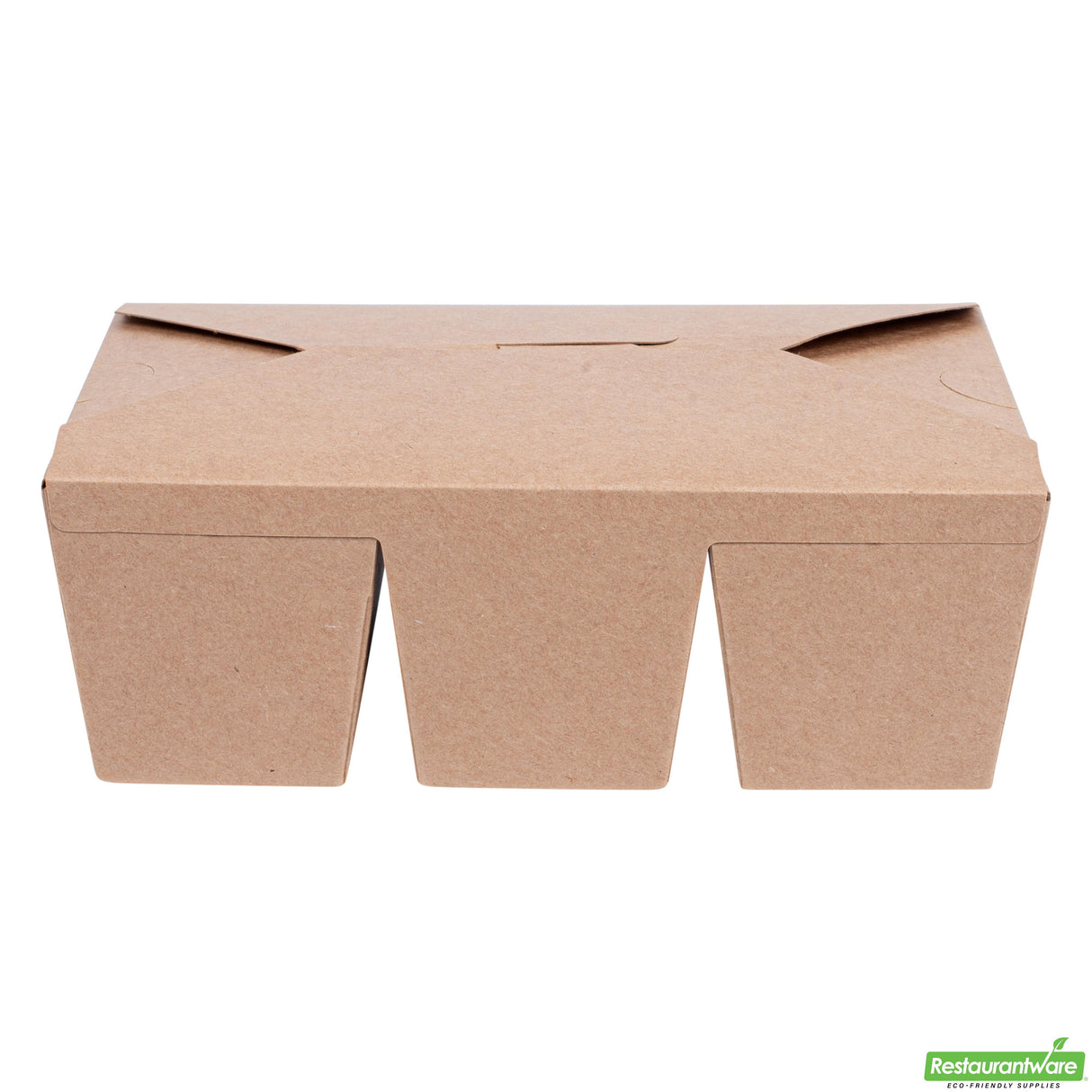 Containers, 3-Compartment Taco, Bio Tek 7.50 x 5.50 x 2 Inch, Paper, Kraft,100 - 1 EACH