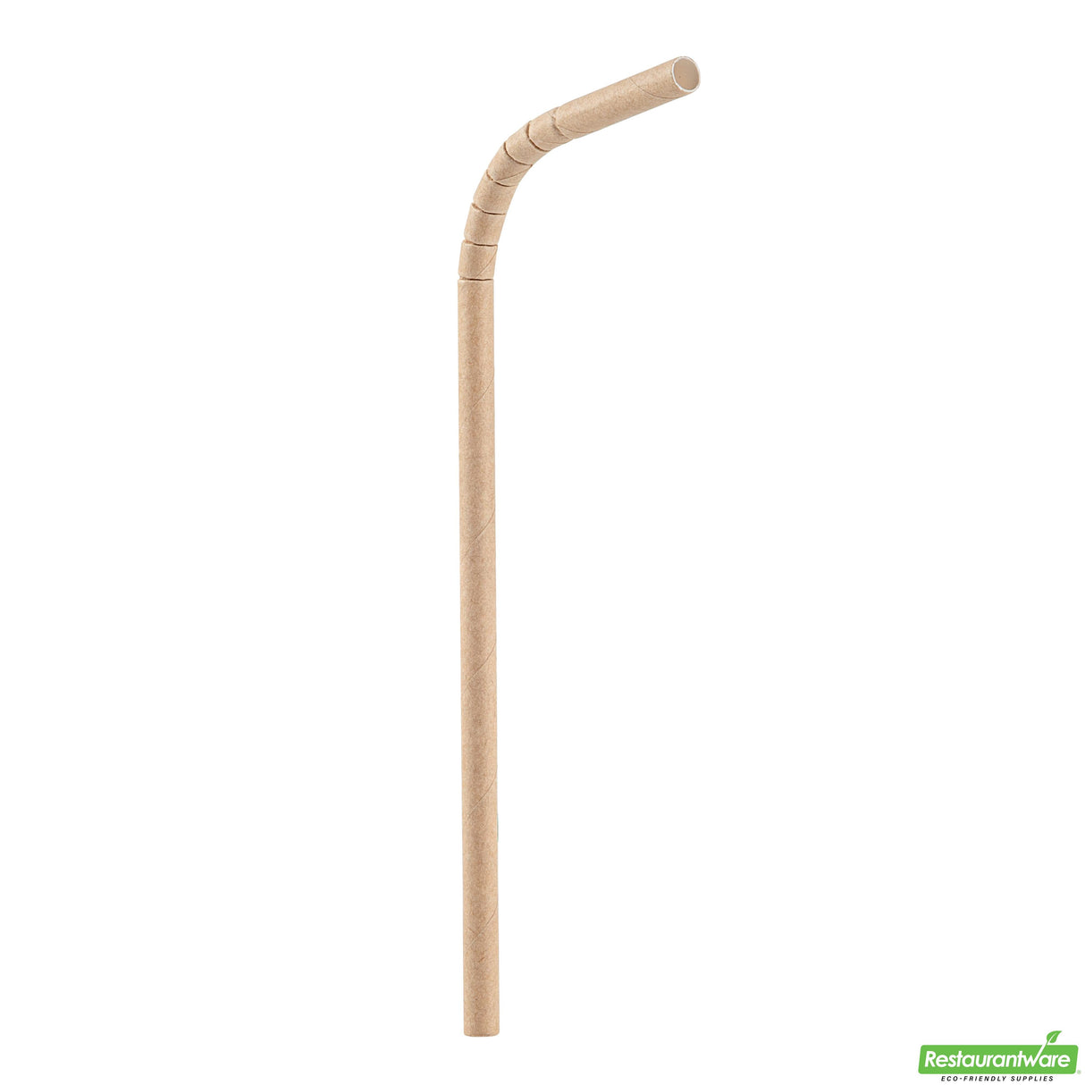 Straws, Bendable, Basic Nature, Paper, Kraft, 7.75 Inch, Unwrapped,10 - 100 COUNT