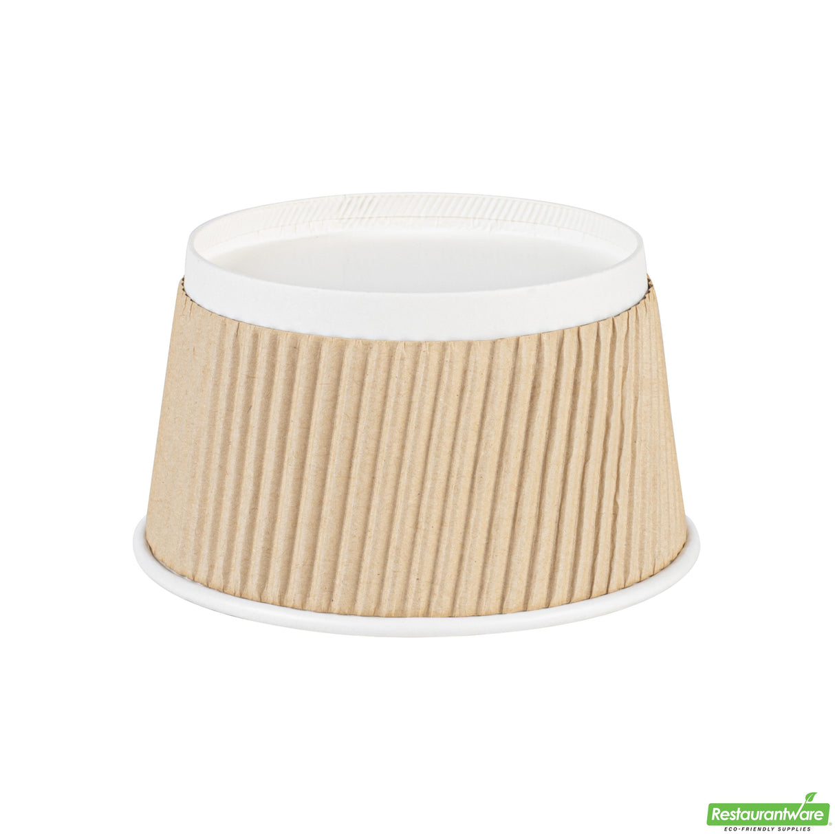 Containers, Soup, Bio Tek 12 Ounce, PE Lined Paper, Kraft, Ripple-Wall, 3.50 x 3.50 x 3.25 Inch, Round,25 - 1 EACH