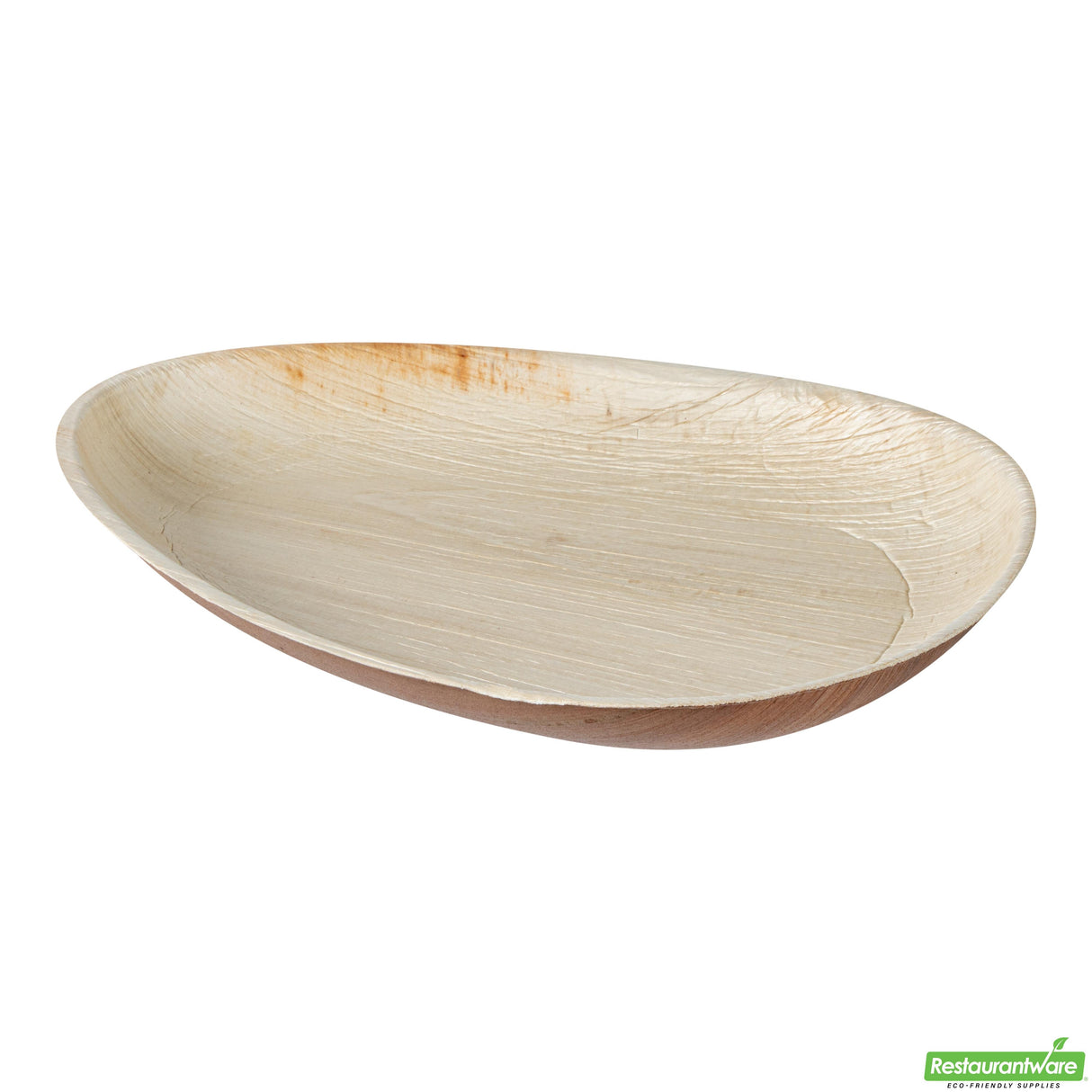 Plates, Indo 10.25 x 7.75 Inch, Palm Leaf, Natural, Egg-Shape,4 - 25 COUNT