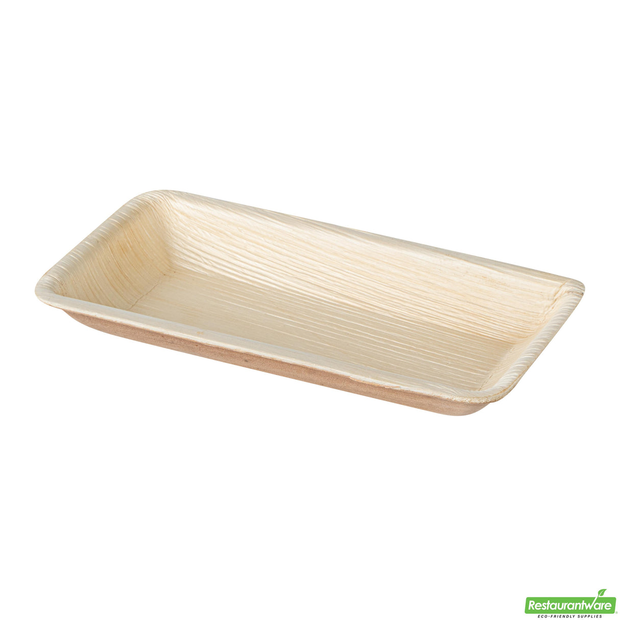 Plates, Indo 6.25 x 3.25 Inch, Palm Leaf, Natural, Rectangular,4 - 25 COUNT