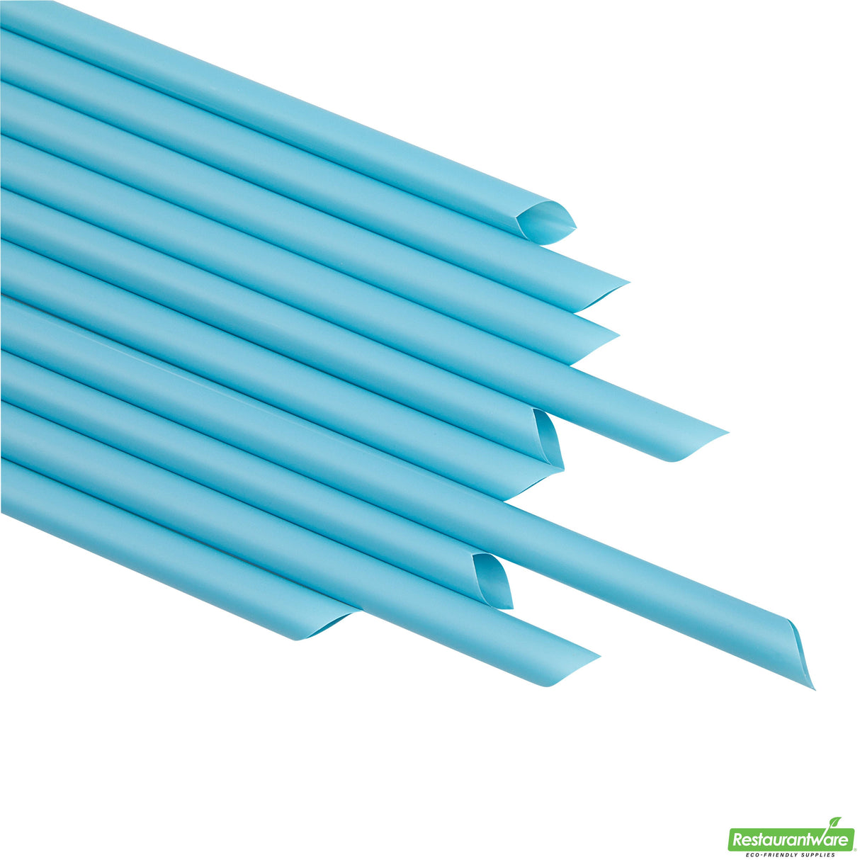 Straws, Boba, Basic Nature, Plastic, Blue, Pointed, 9 Inch, Unwrapped, PLA,100 - 1 EACH