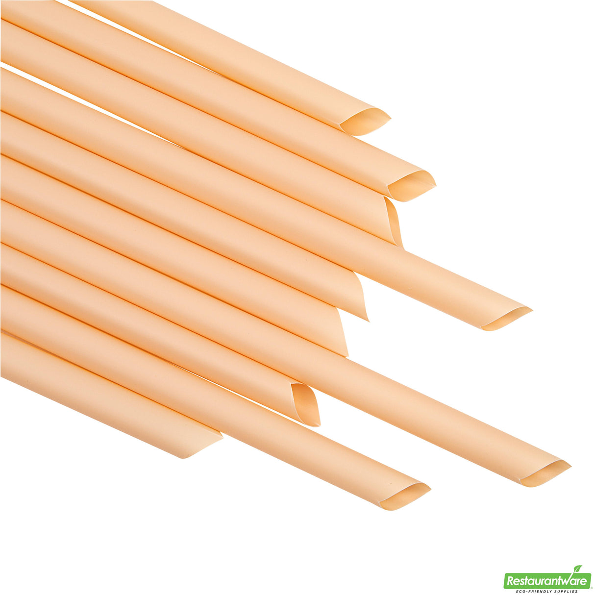 Straws, Boba, Basic Nature, Plastic, Orange, Pointed, 9 Inch, Unwrapped, PLA,100 - 1 EACH