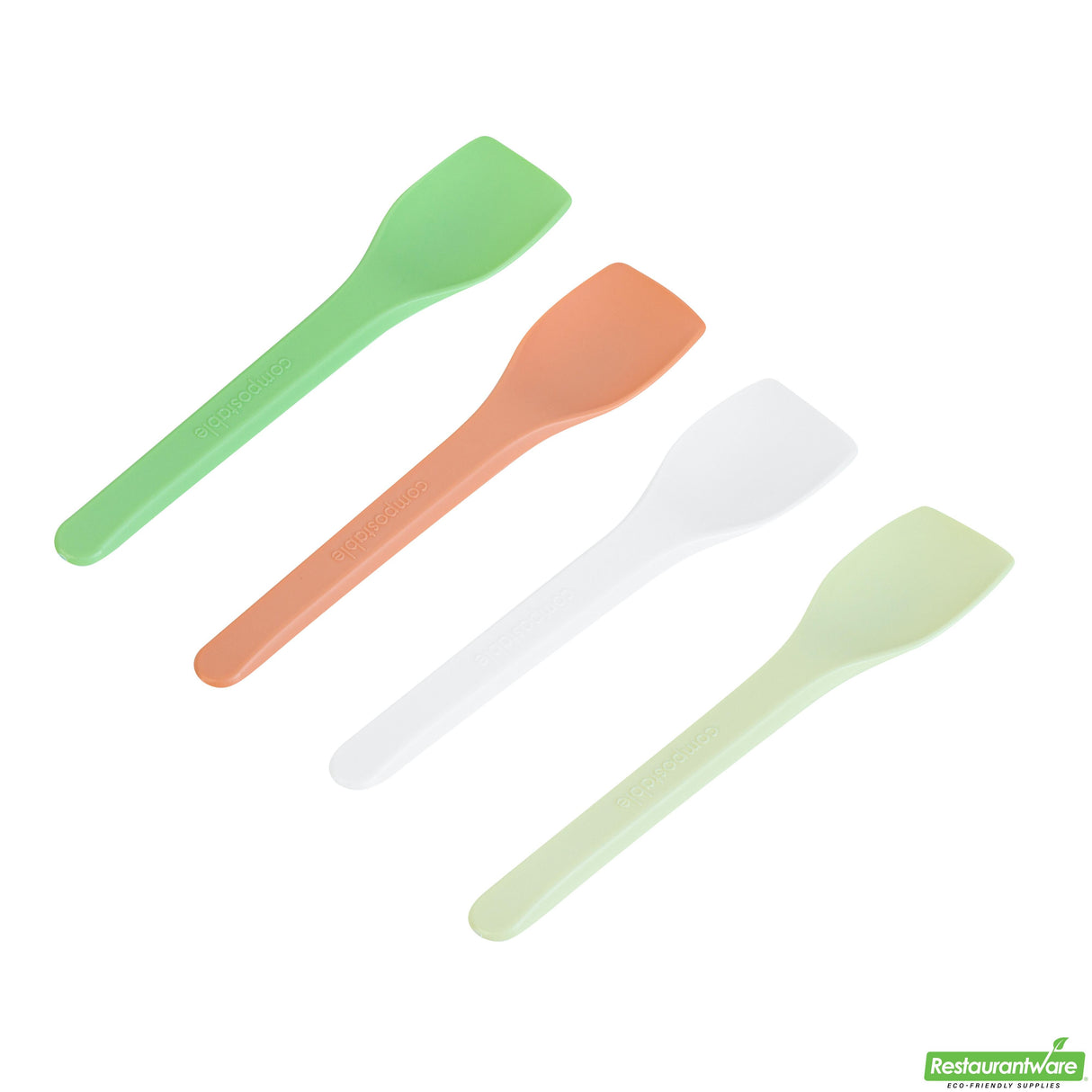 Spoons, Ice Cream, Basic Nature, Plastic, Assorted, 4 Inch, Heat-Resistant, CPLA,100 - 1 EACH