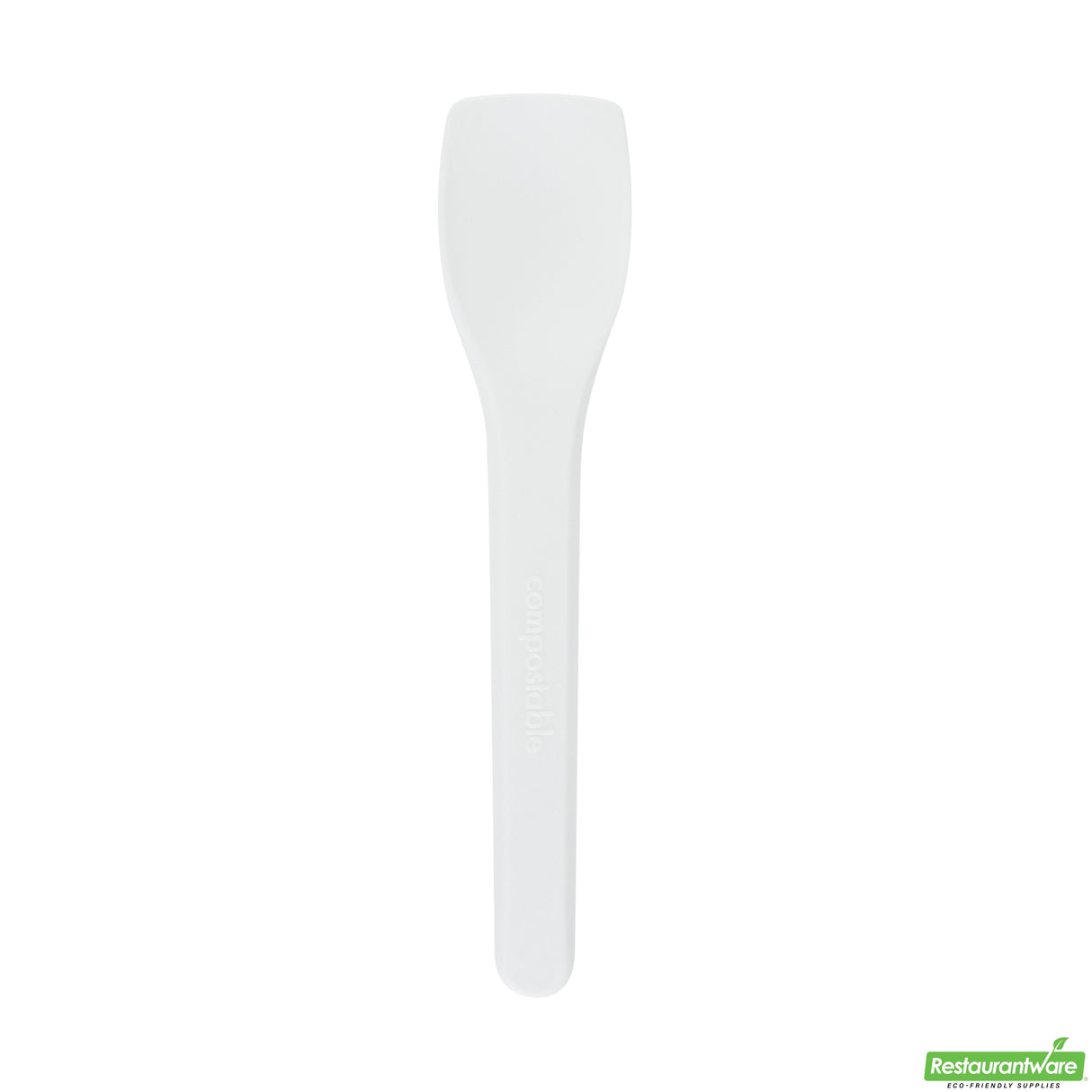 Spoons, Ice Cream, Basic Nature, Plastic, White, 4 Inch, Heat-Resistant, CPLA,100 - 1 EACH