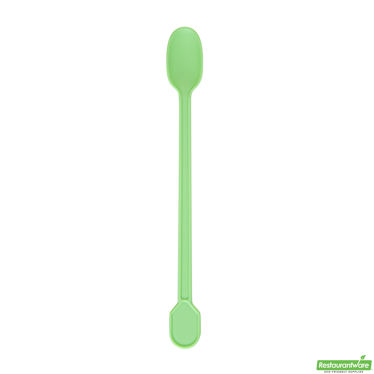 Spoons, Stirrer, Basic Nature, Plastic, Green, 4 Inch, CPLA,100 - 1 EACH