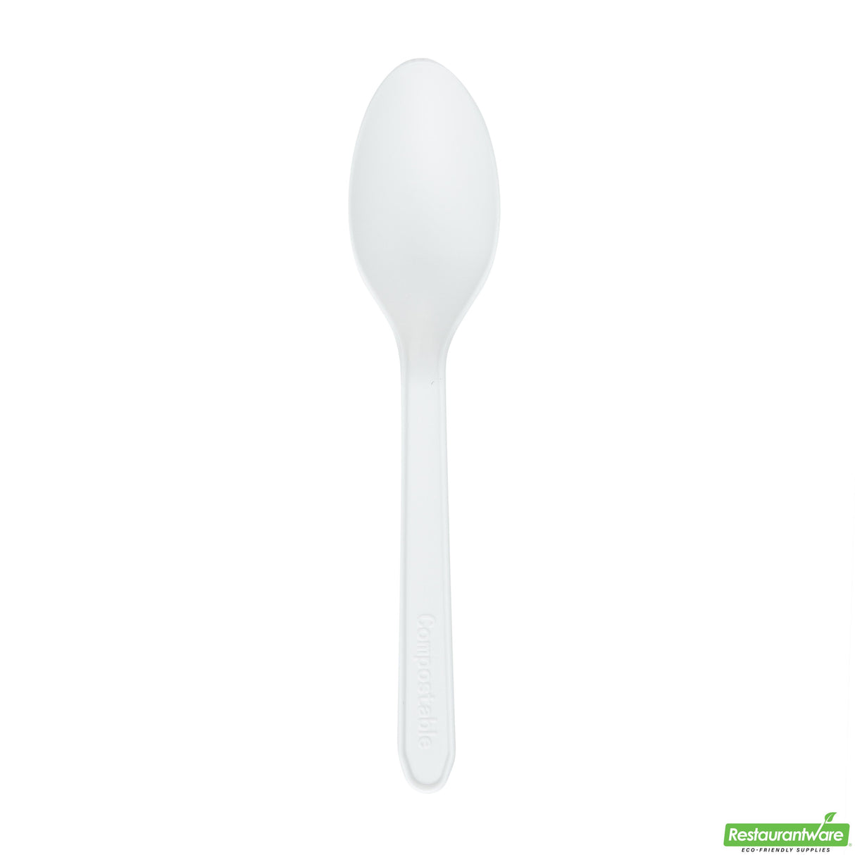 Spoons, Dessert, Basic Nature, Plastic, White, 5 Inch, Heat-Resistant, CPLA,10 - 100 COUNT
