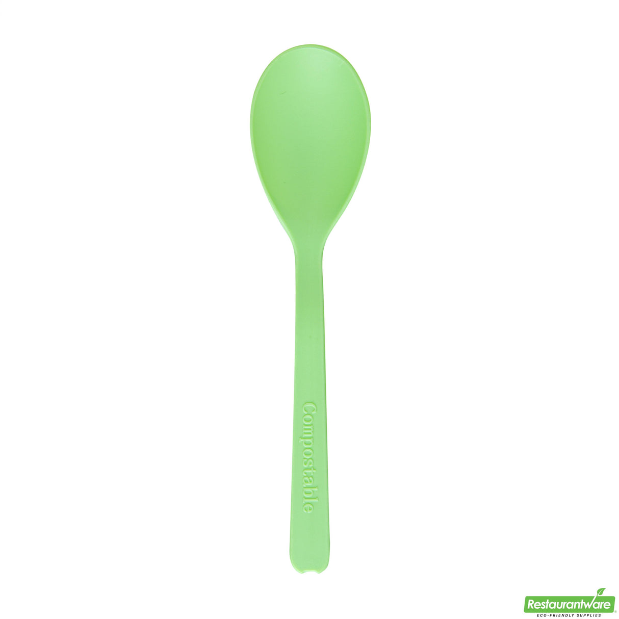 Spoons, Mini, Basic Nature, Plastic, Green, 4 Inch, Heat-Resistant, CPLA,100 - 1 EACH