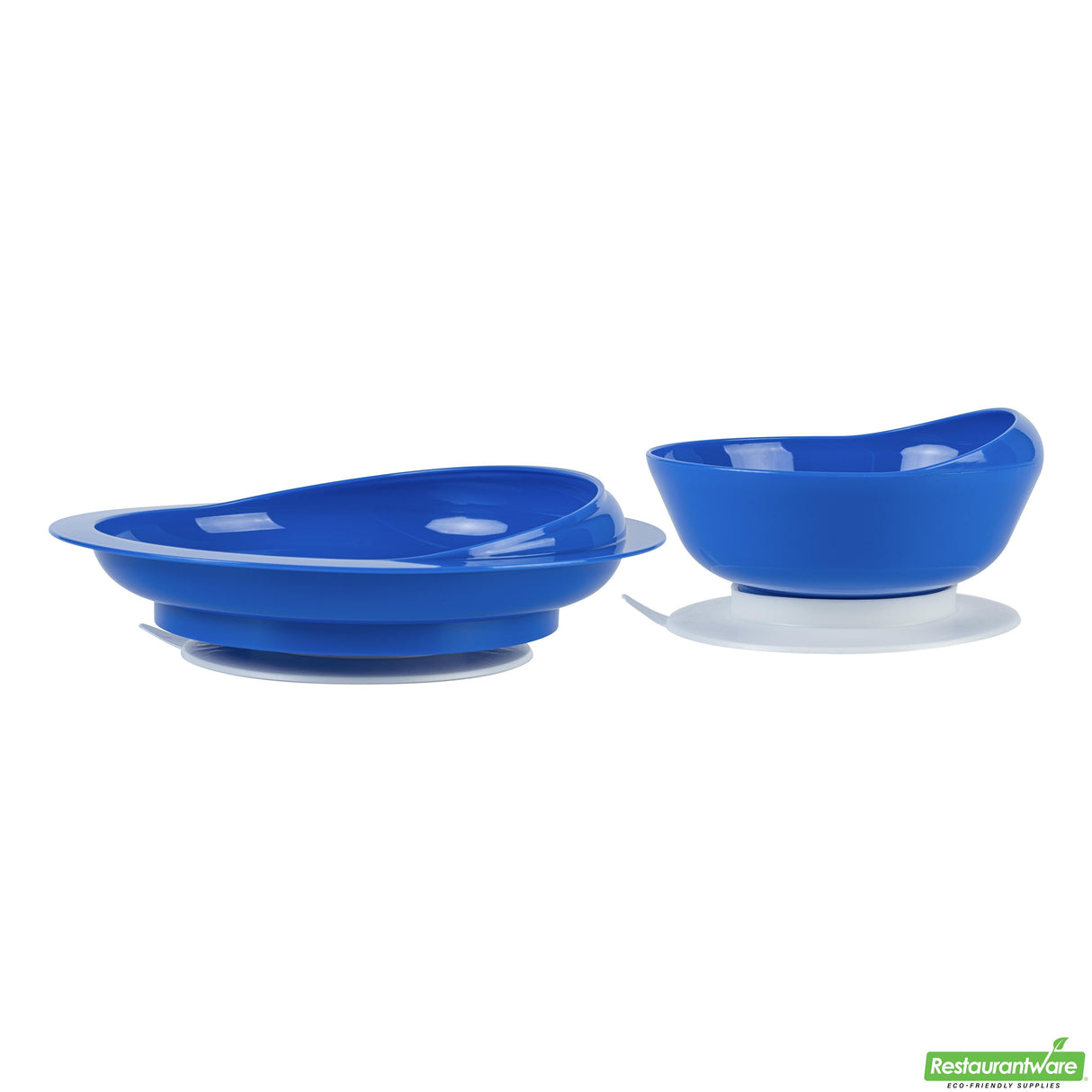 Dinnerware Sets, Scoop Bowl & Plate, Adapt Tek Plastic, Blue, Suction Base,20 - 2 PIECE