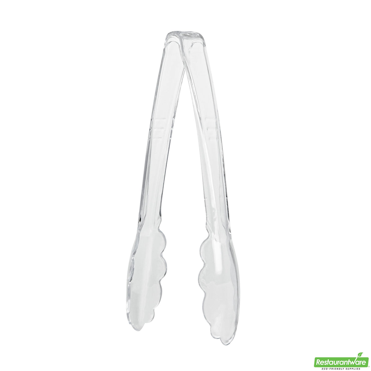 Tongs, Scalloped, Cater Tek Heavy-Duty, 7.50 Inch, Plastic, Clear,10 - 10 COUNT