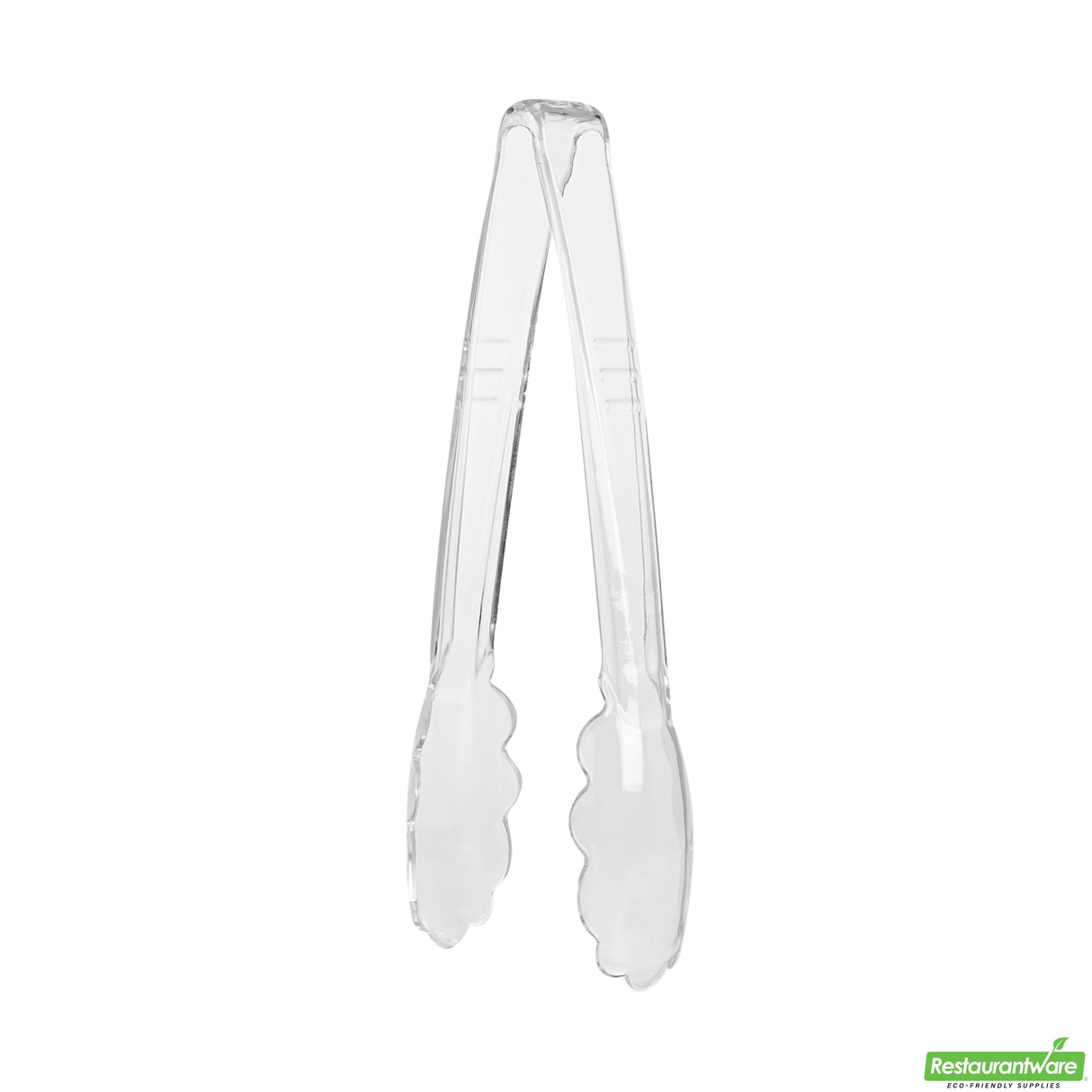 Tongs, Scalloped, Cater Tek Heavy-Duty, 9 Inch, Plastic, Clear,10 - 10 COUNT